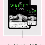 The Wright Boss by K.A. Linde is a best friend's ex boyfriend and office romance set in a small town. This steamy romance is perfectly paced!