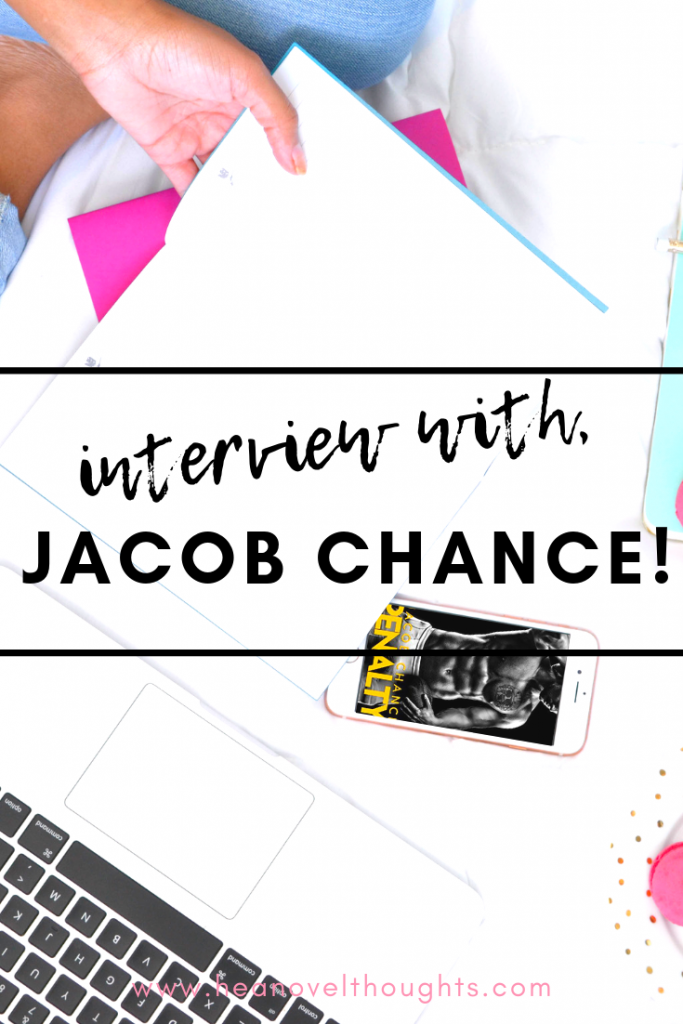 Meet male romance author, Jacob Chance we discuss his writing style, his spirit animal and what he is doing when he isn't writing.