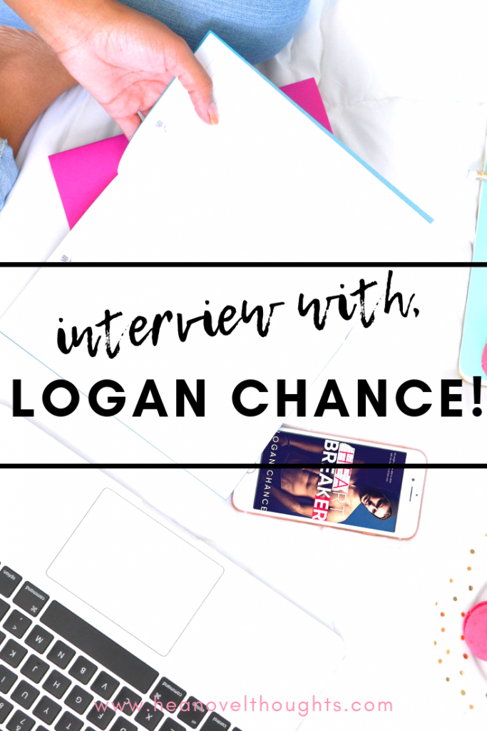 Meet male romance author, Logan Chance we discuss his writing style, his spirit animal and what he is doing when he isn't writing.