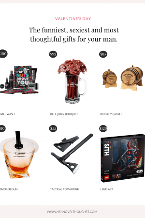 These Valentine’s day gifts are fun and unique, kind of sexy but also playful your man is sure to love any of these choices!